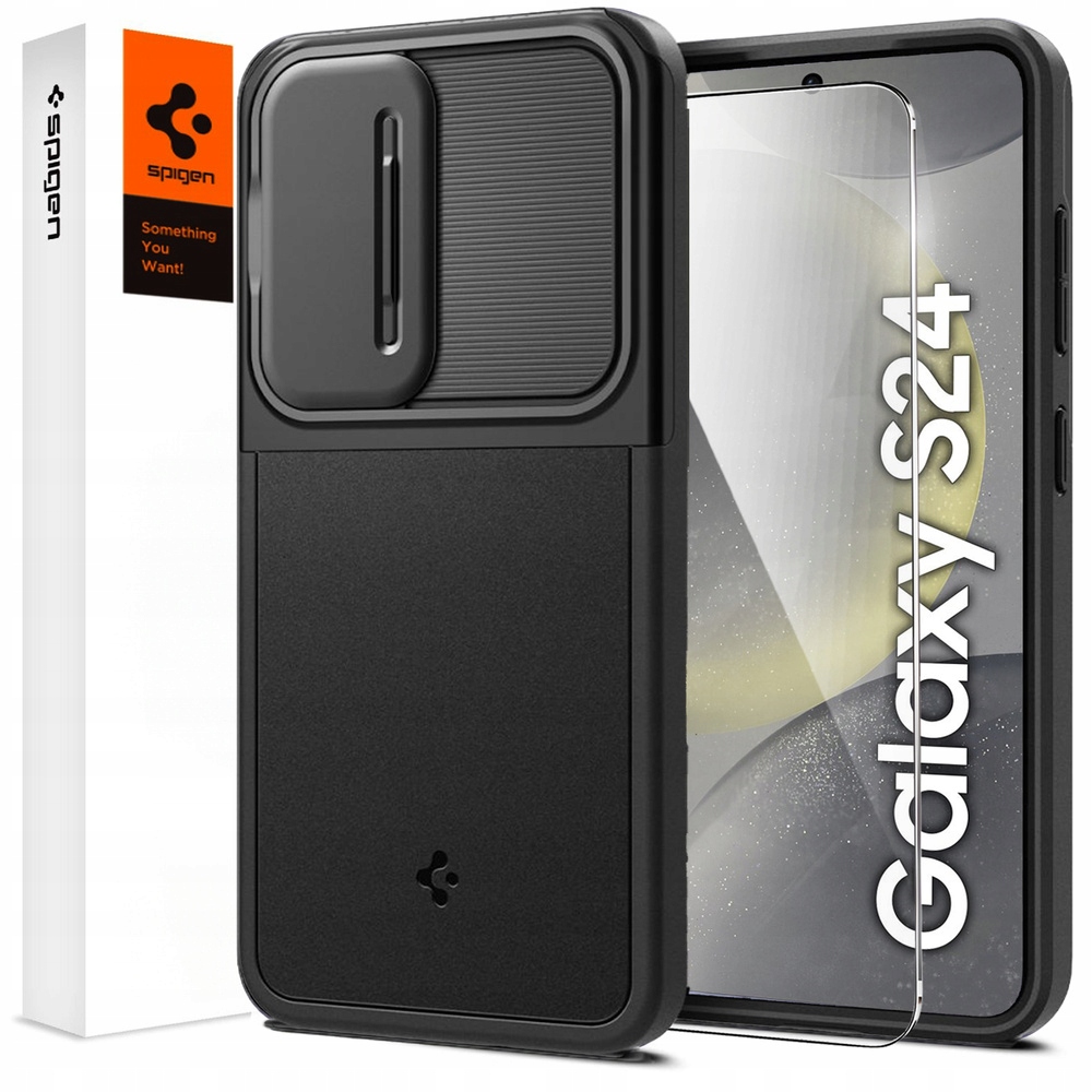 Pouzdro pro Galaxy S24, Spigen Optik Armor s krytem objektivu Sklo na displej