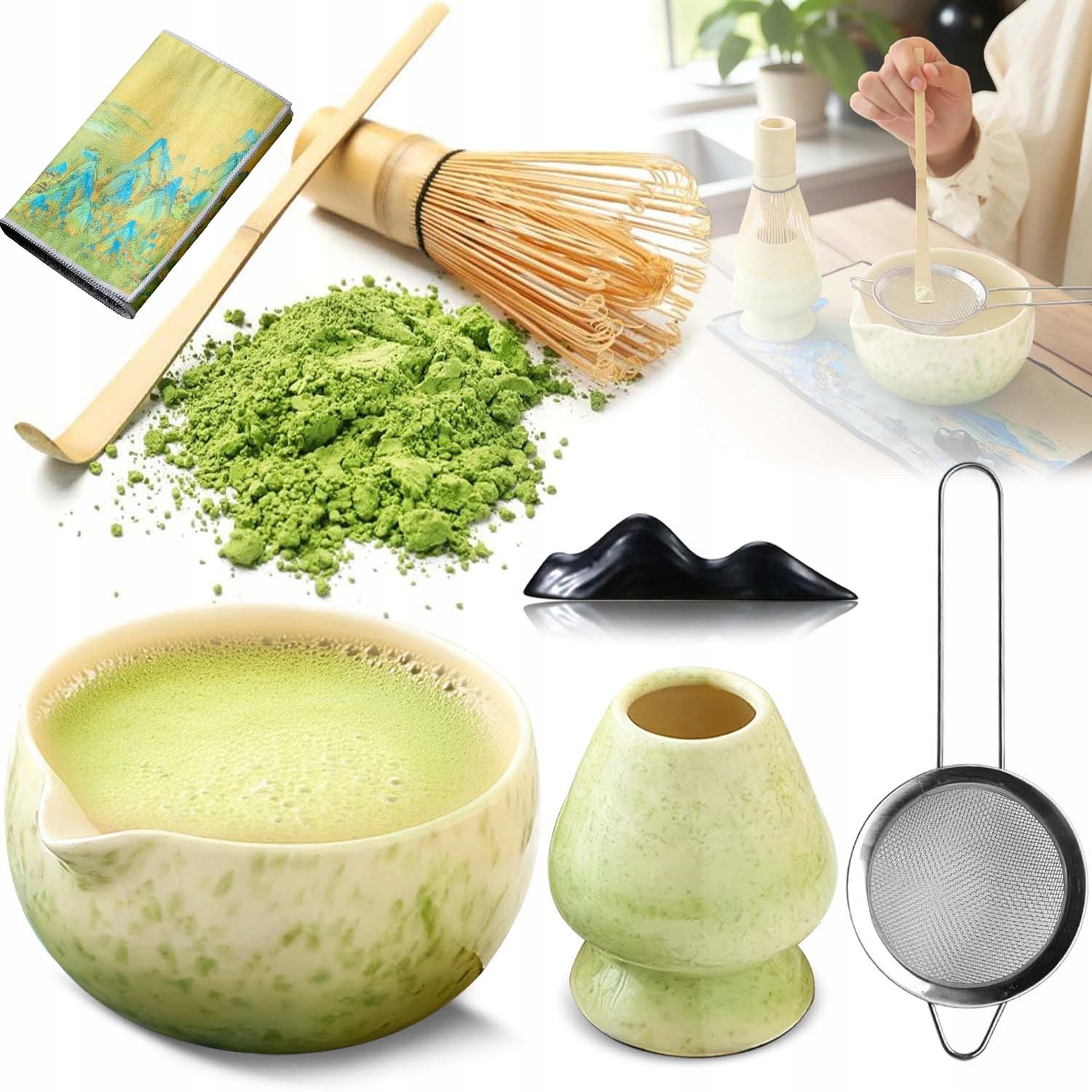 Sada Na Matcha Čaj Bambusové Nářadí Na Matcha S Metličkou 7 Kusů