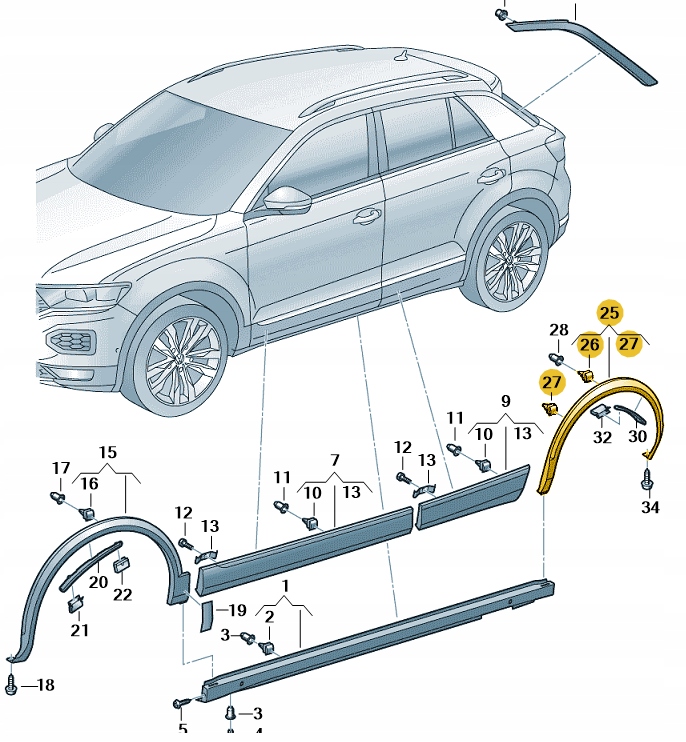 NAKŁADKA NADKOLA VW T. T-ROC 17- PR ORG VAG