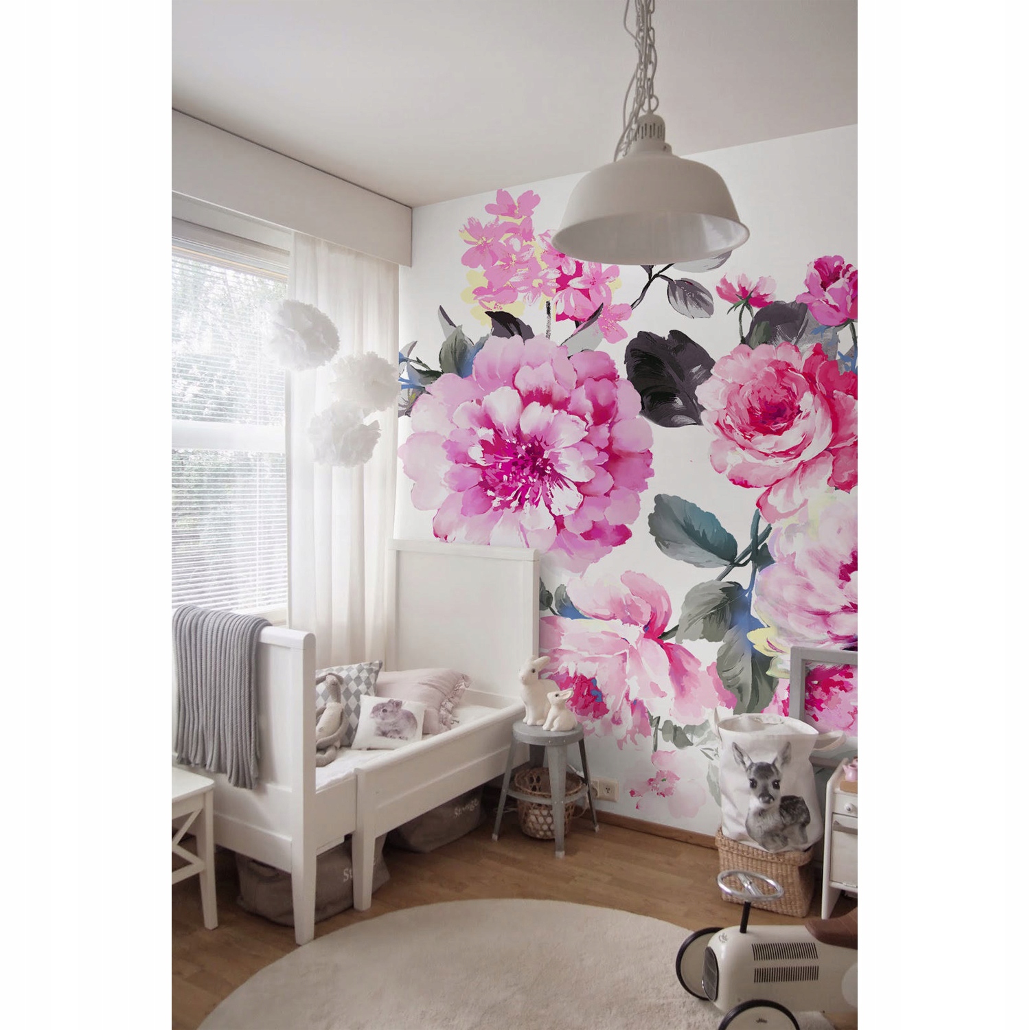 

Tapeta flizelina Kwiaty i liście 152x104 cm + klej