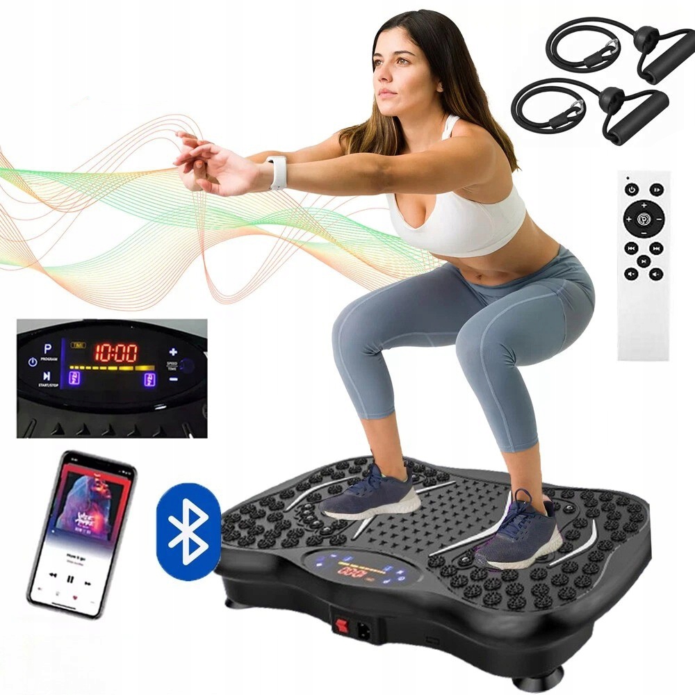 Platforma Wibracyjna Wibrująca Do Ćwiczeń Fitness Z Linkami
