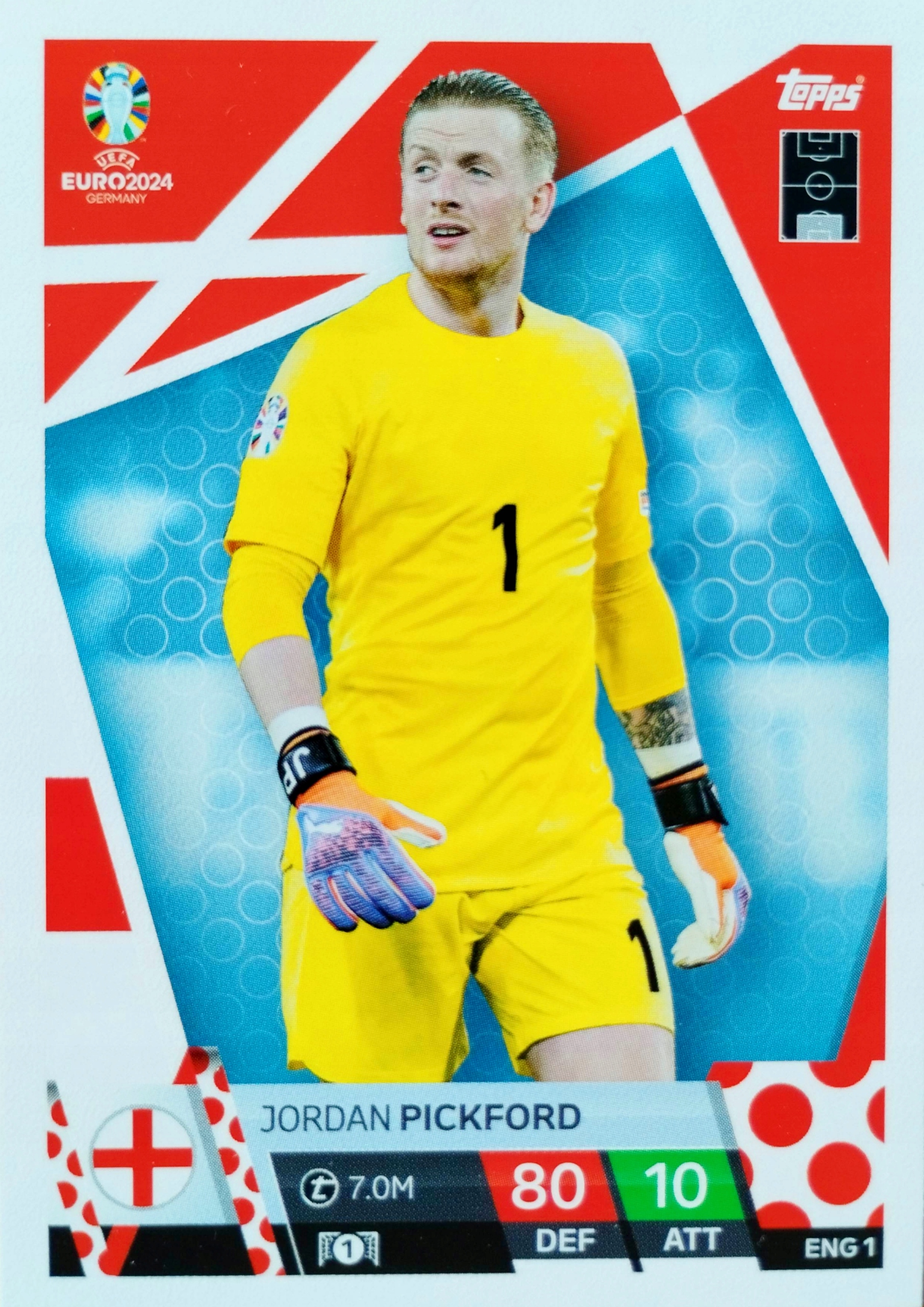 Euro 2024 Topps Match Attax Eng 1 Jordan Pickford Anglia