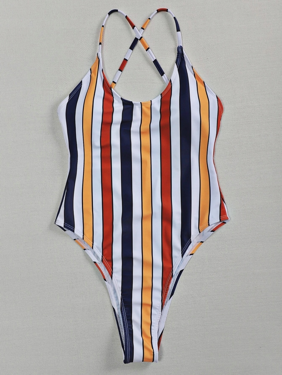 JEDNOCZĘŚCIOWY STRÓJ KĄPIELOWY W PASKI 4 MODELE Model Jednoczęściowy