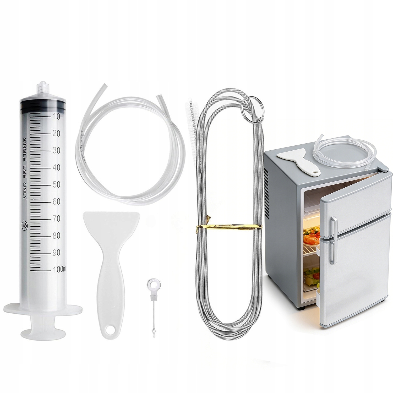 Levně Sada Na Čištění Chladničky A Mytí Čistící Nástroj Na Odtokový Kanálek Velká Vytěráková Hadička