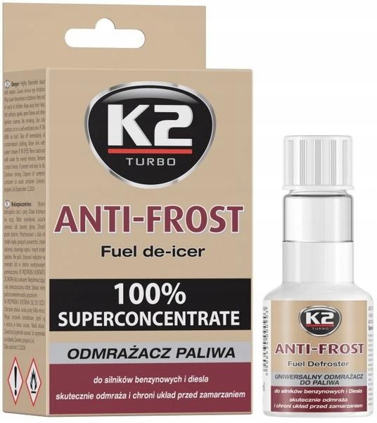 

K2 Anti-frost Odmrażacz Paliwa Usuwa Wodę 50ML