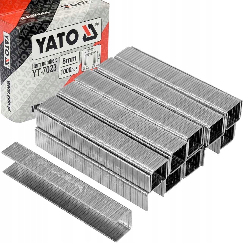 

Zszywki tapicerskie 8mm 1000szt (1,2x10,6) Yato
