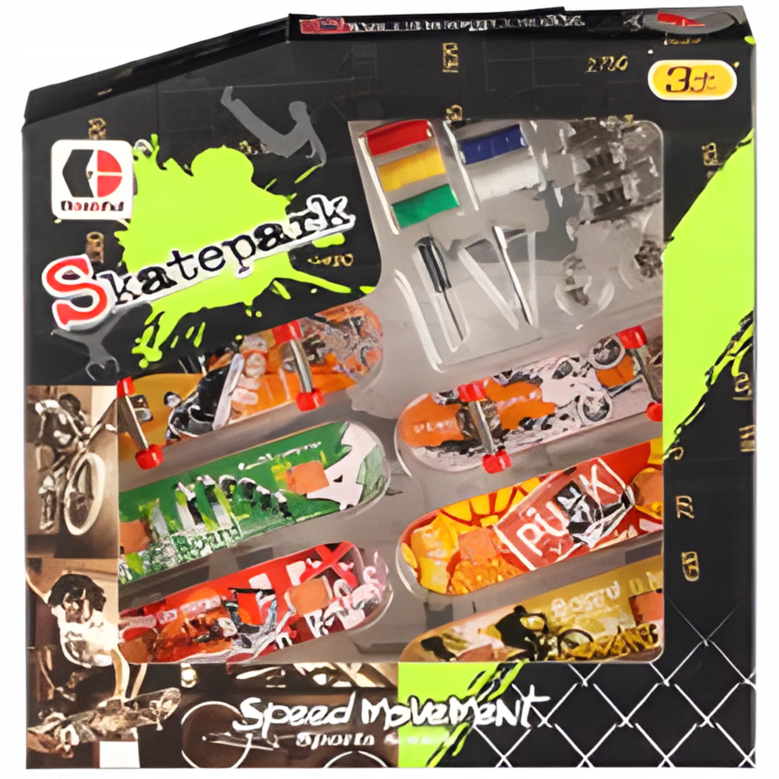 Zestaw 4 mini fingerboardów i 2 desek RegMag FB-02-A – Kompaktowe mini deskorolki