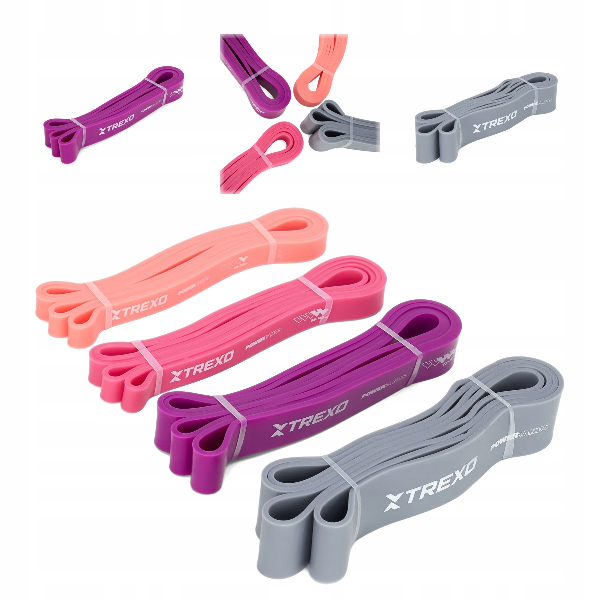 Zestaw gum oporowych Xtrexo wielokolorowy Wszechstronne Do Ćwiczeń Fitness