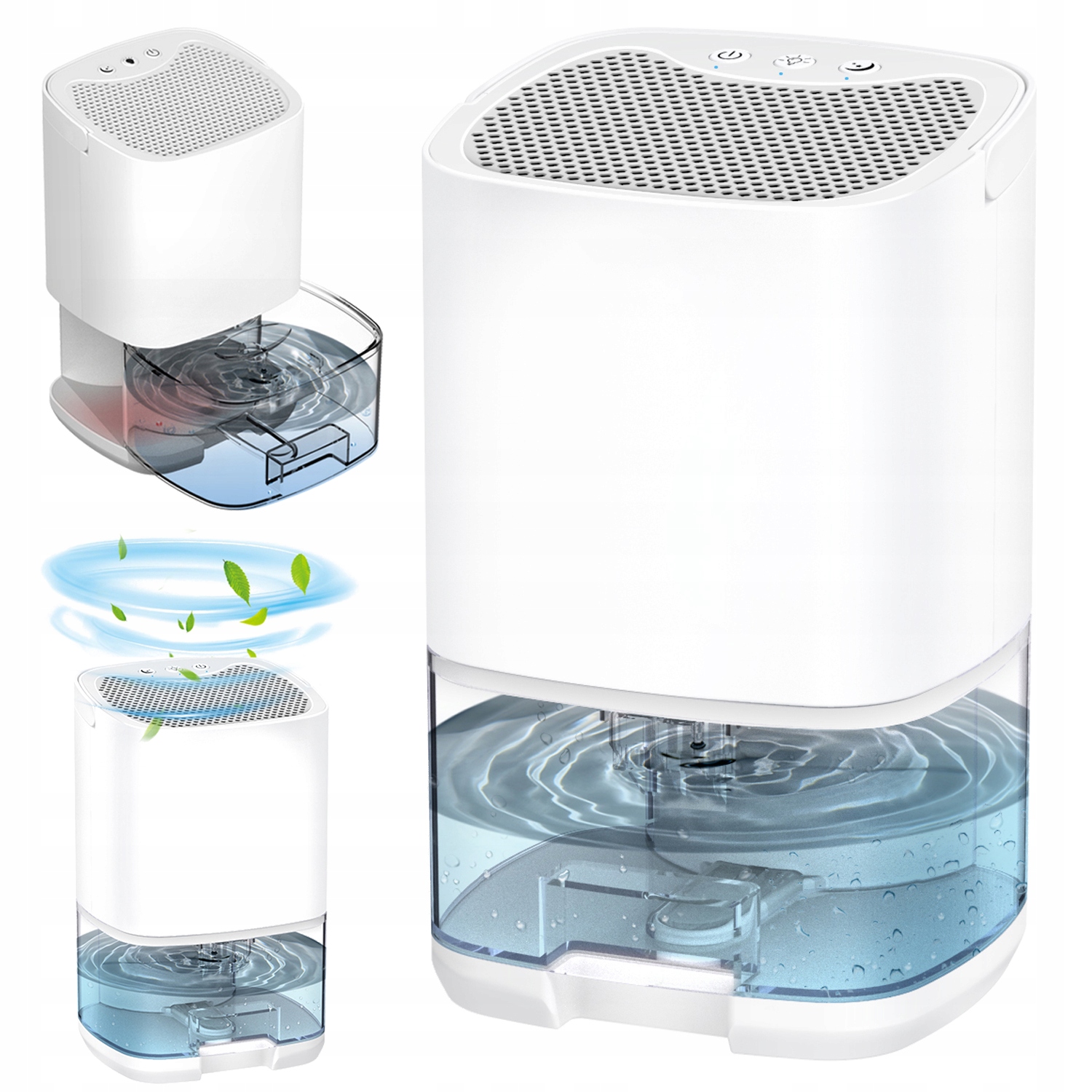 Osuszacz Oczyszczacz Powietrza Cichy Pochłaniacz Wilgoci Led Domowy 1000ML