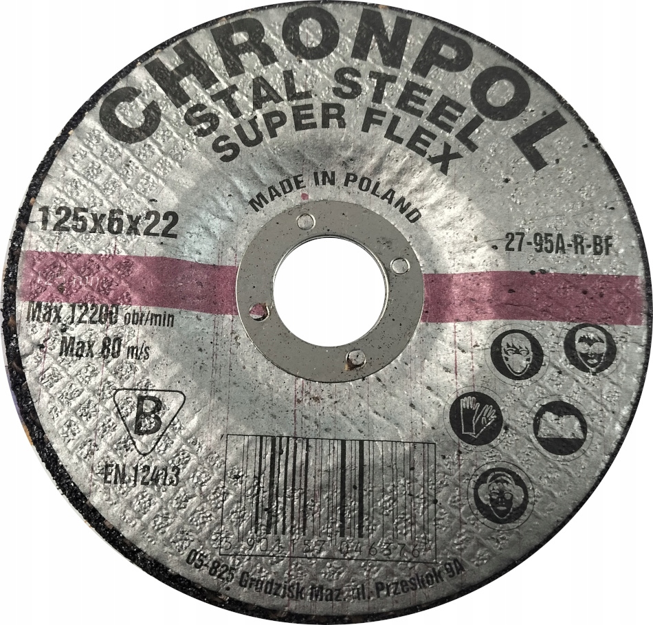 

Tarcza Do Szlifowania Metal 125x6x22 cm Chronpol