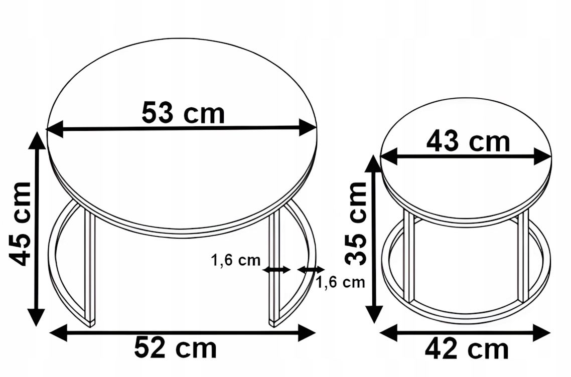 Konferenční Stolky Sada 2V1 Loftová Lavice Industriální Mramor Černá Kulatá Malá