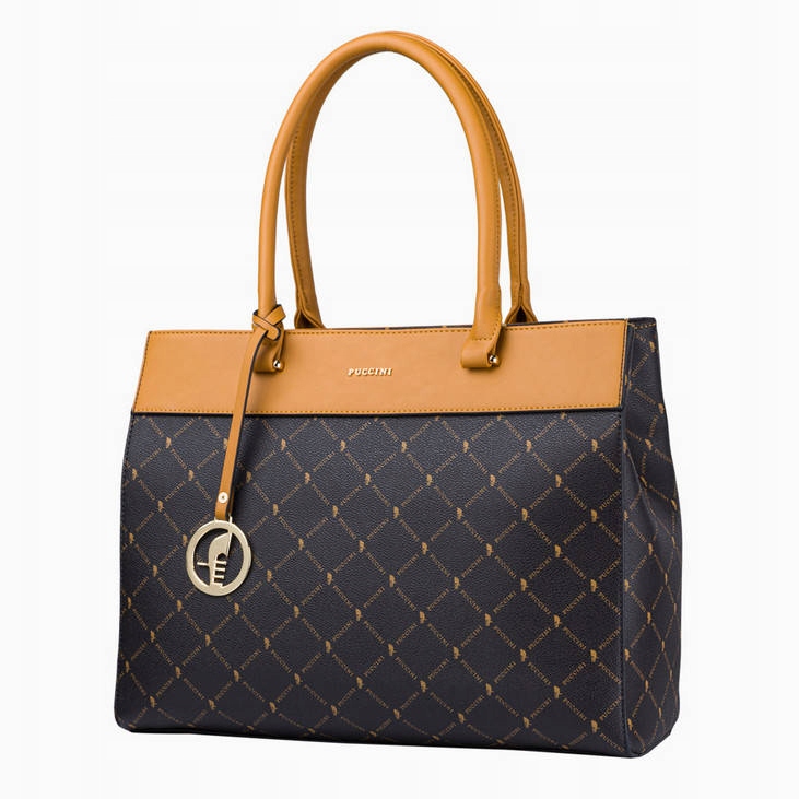 Torebka shopperka Puccini Monogram BLXP0040 brąz Marka PUCCINI