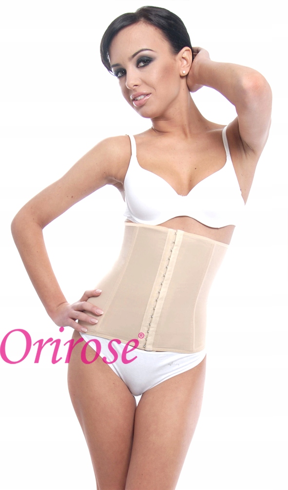 Orirose PAS gorset mocno WYSZCZUPLAJĄCY modelujący BRZUCH talię poporodowy Kolor beżowy