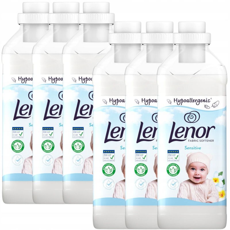 Levně Lenor Sensitive tekutá aviváž Hypoalergenní 850 ml x 6 Kusů
