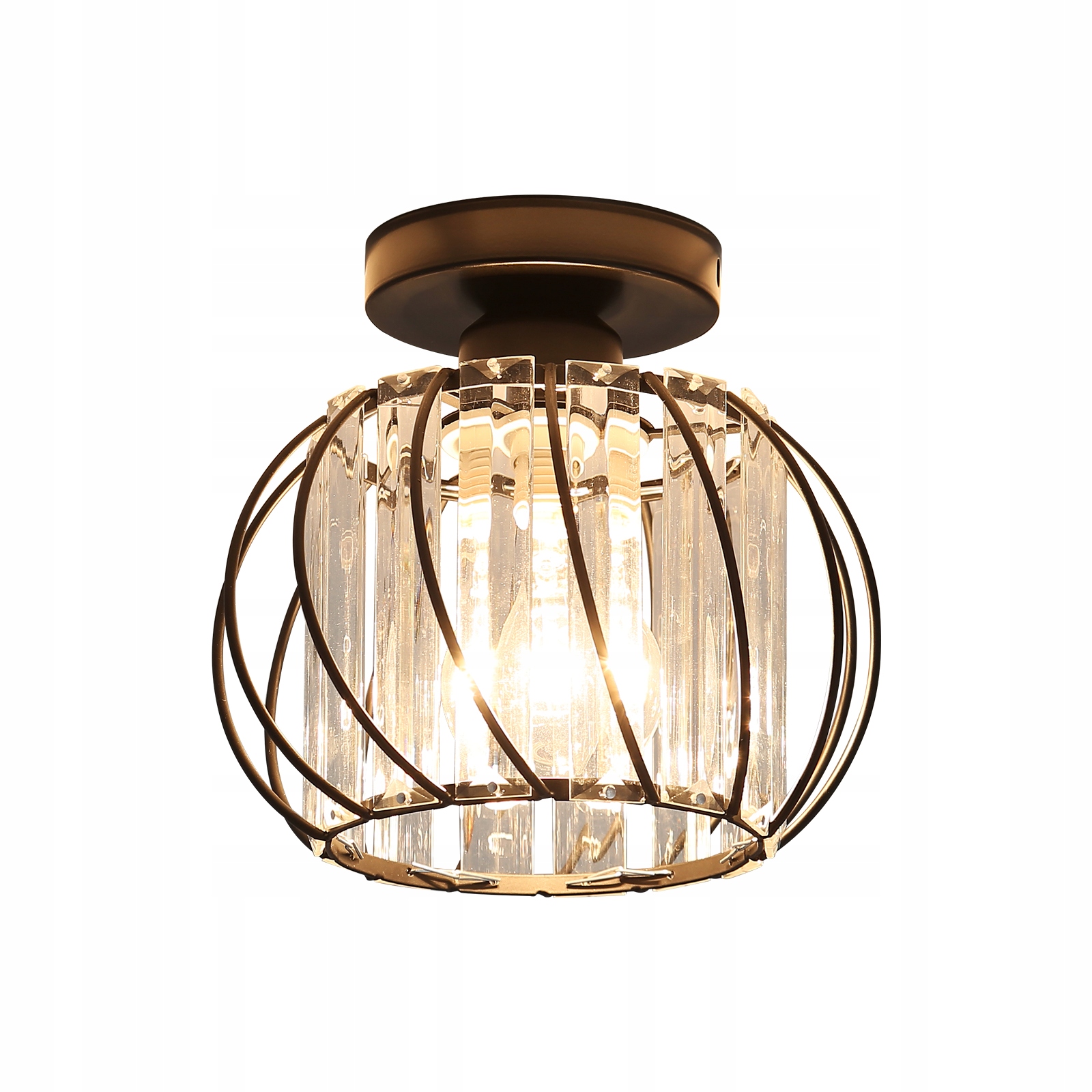 ZYRANDOL KRYSZTALOWY LAMPA SUFITOWA CZARNA E27 NOWOCZESNA DO SALONU