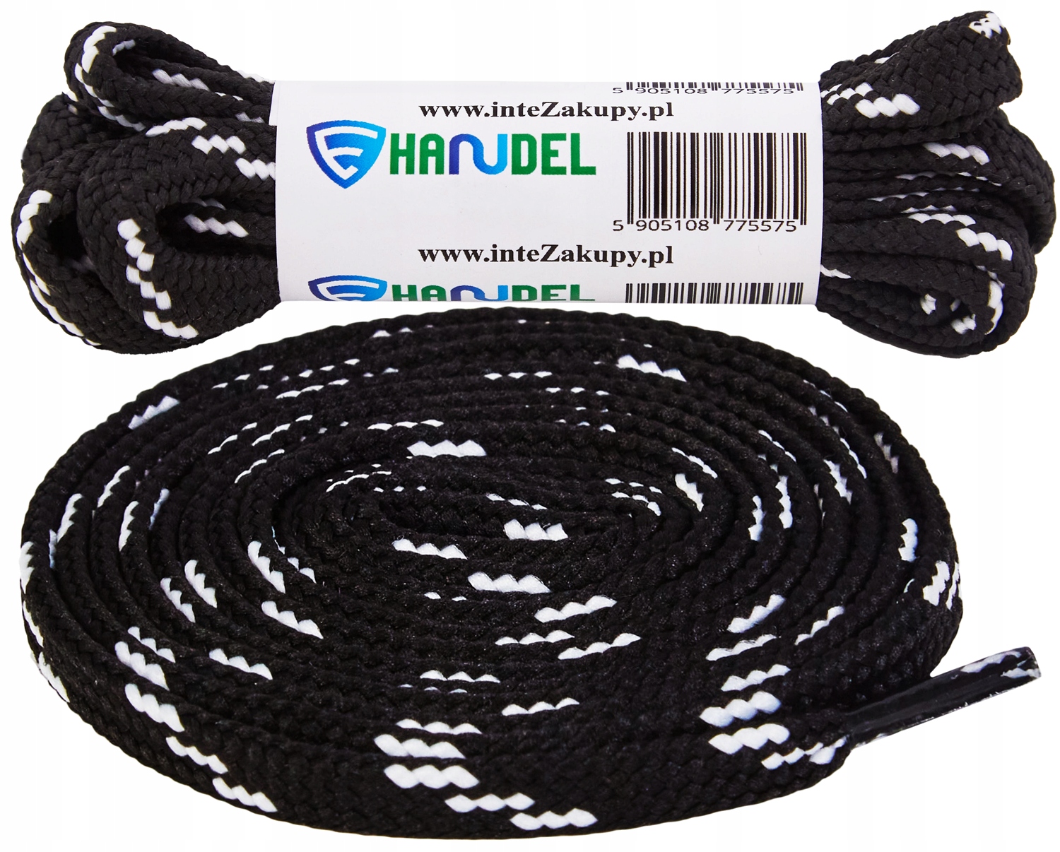 

Sznurówki Sznurowadła Płaskie 7mm 150cm Czerń-biel