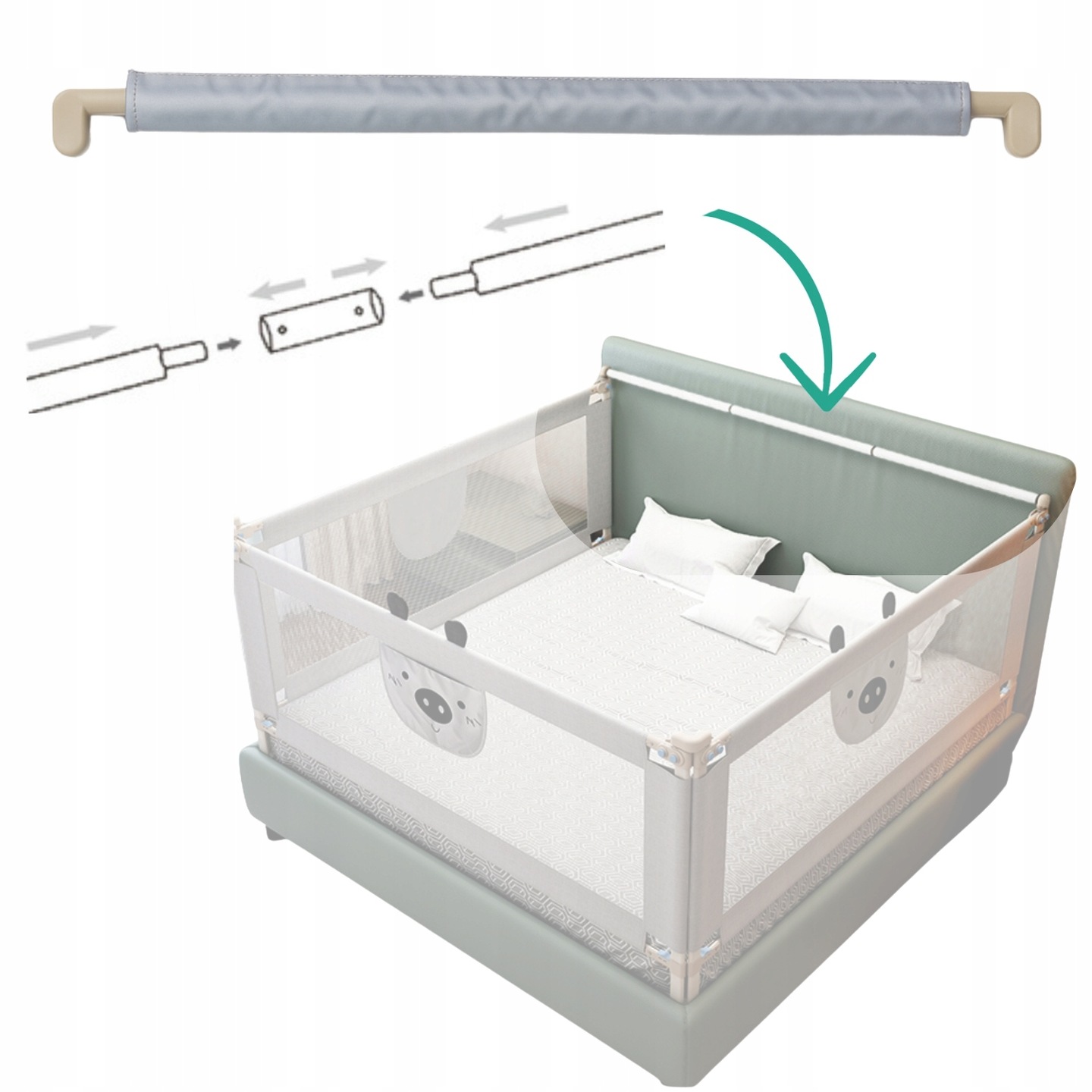 PRIMABOBO 160cm стабилизирующая балка для ограждений для кровати MIS, CLASSIC