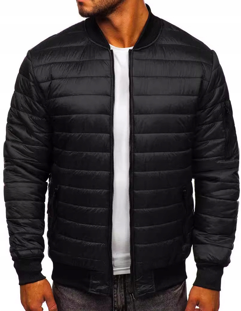 BOMBERKA MĘSKA KURTKA PIKOWANA PRZEJŚCIOWA BOMBER