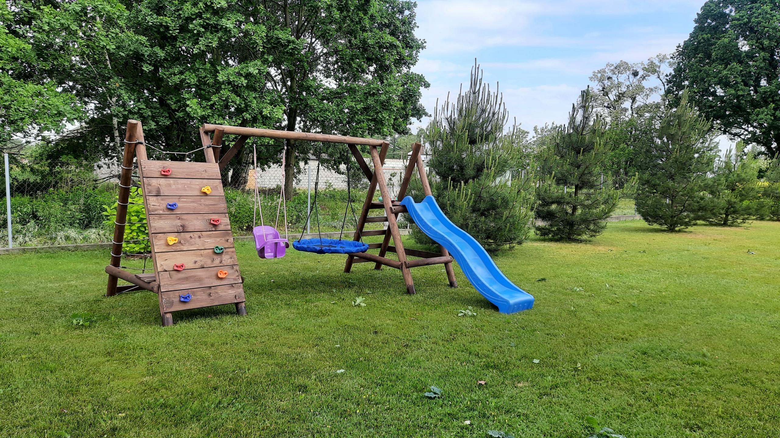 DREWNIANY PLAC ZABAW DO OGRODU HUŚTAWKA OGRODOWA SUPER-PLACE WESOŁY PLAC Kolor inny