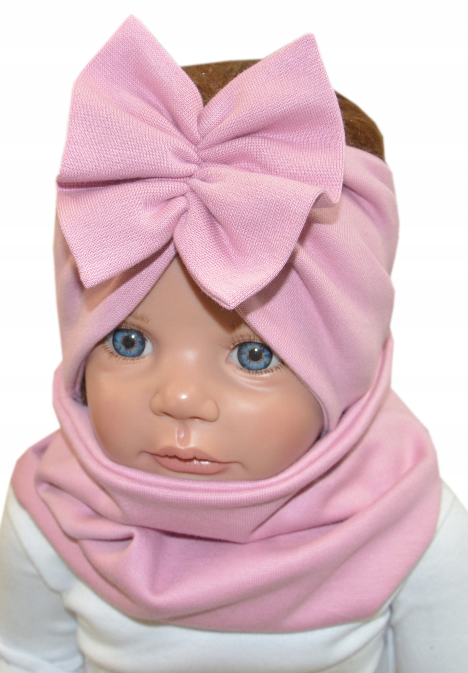 

opaska turban i komin 1-8 lat brudny róż