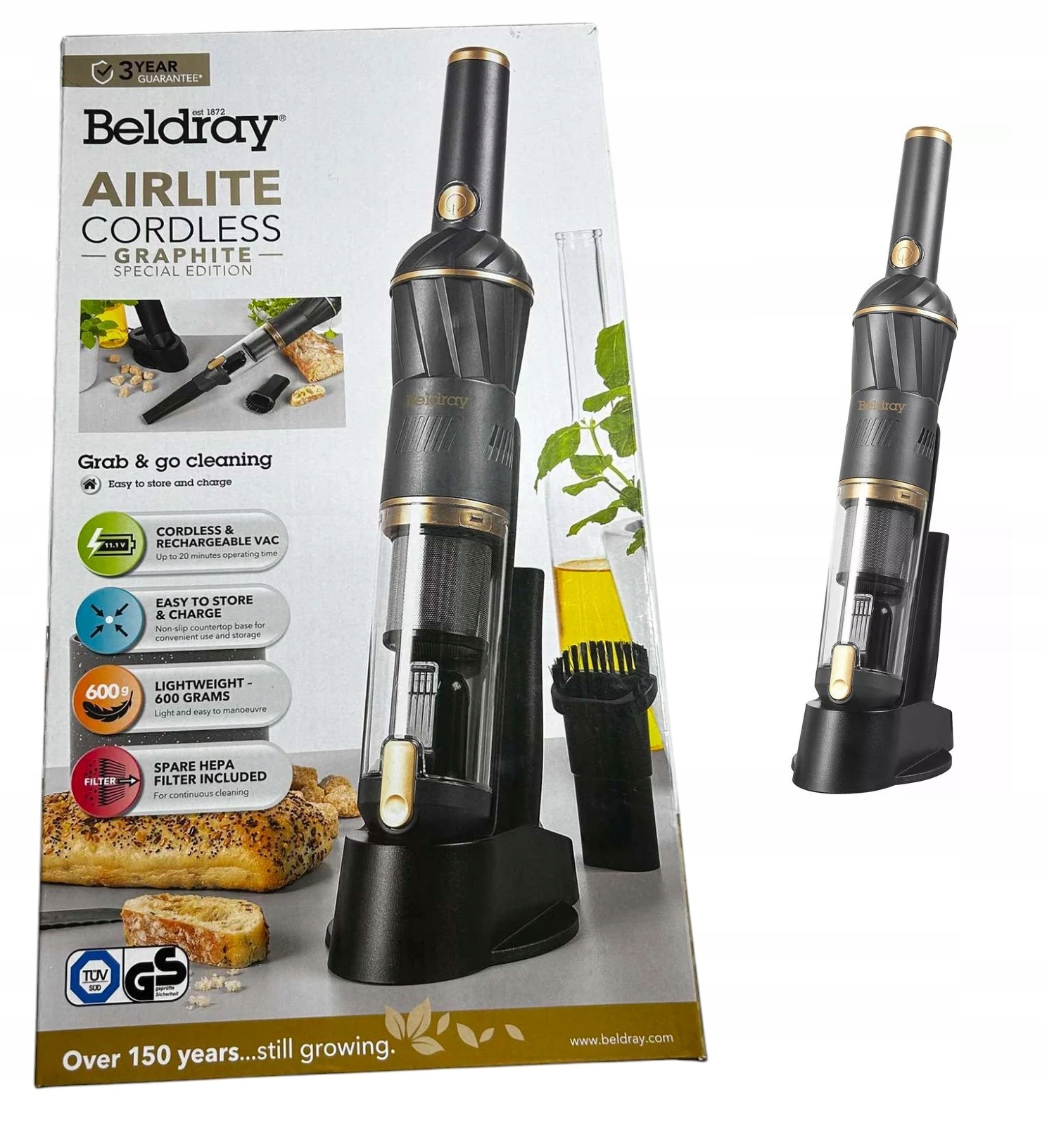 Nowy Odkurzacz Ręczny Beldray Airlite Cordless Hepa Graphite Szary