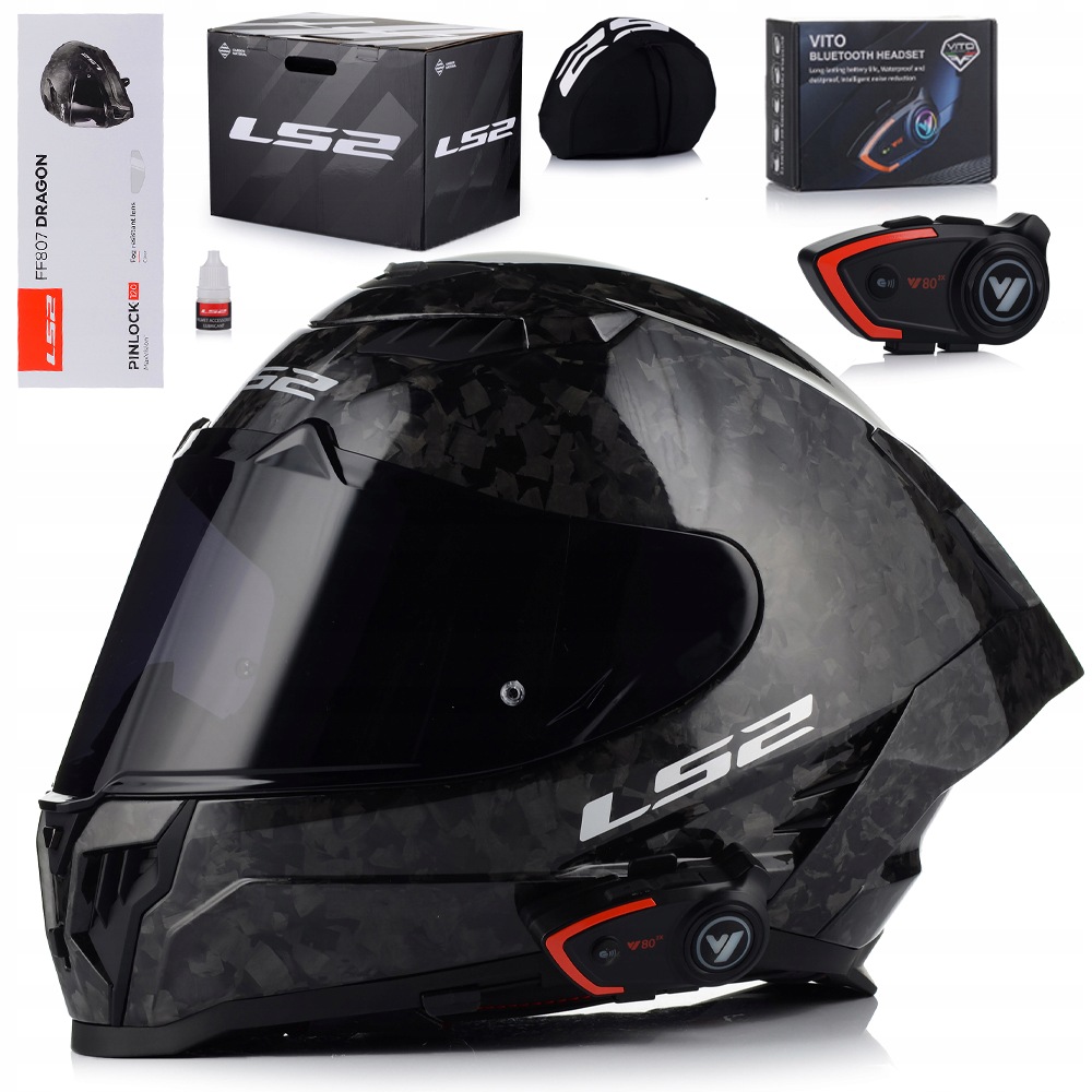 Motocyklová prilba LS2 FF807 Carbon Forged Blenda Pinlock 2x Sklo