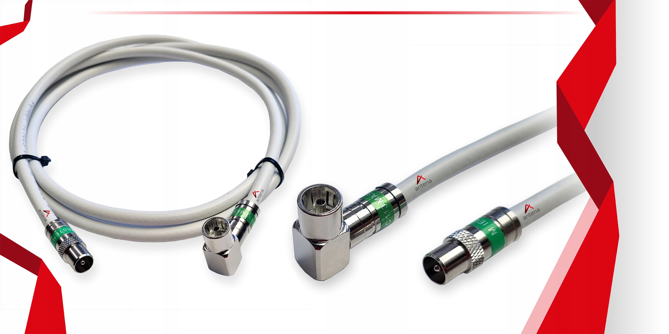 GOTOWY! Kabel SAT Wtyk ANT i Gniazdo ANT Kątowe 6M Model Kabel antenowy połączeniowy ze złączami 6m