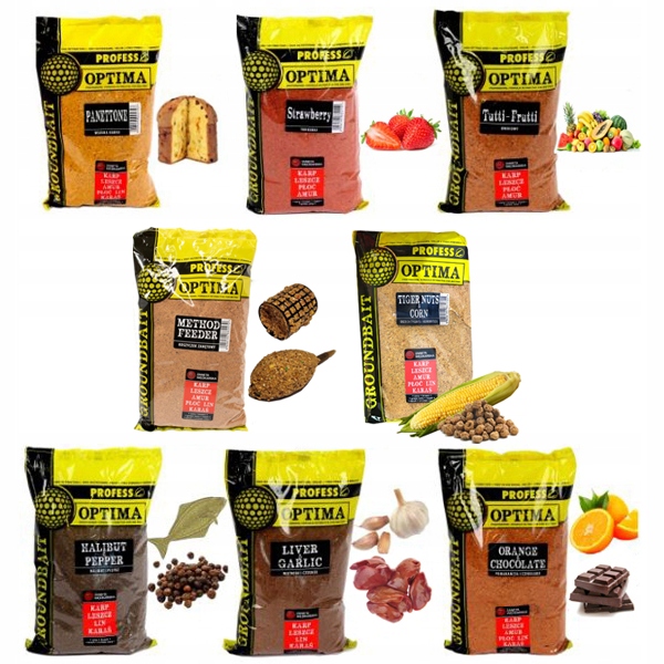8x Zanęta Optima 1Kg Profess Mix smaków Zanęta na Ryby
