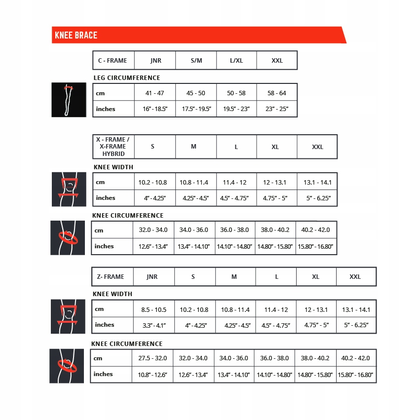 ORTEZY Z-FRAME KNEE BRACE WHITE KOLOR BIAŁY/CZARNY Model Knee Brace Z-Frame V22