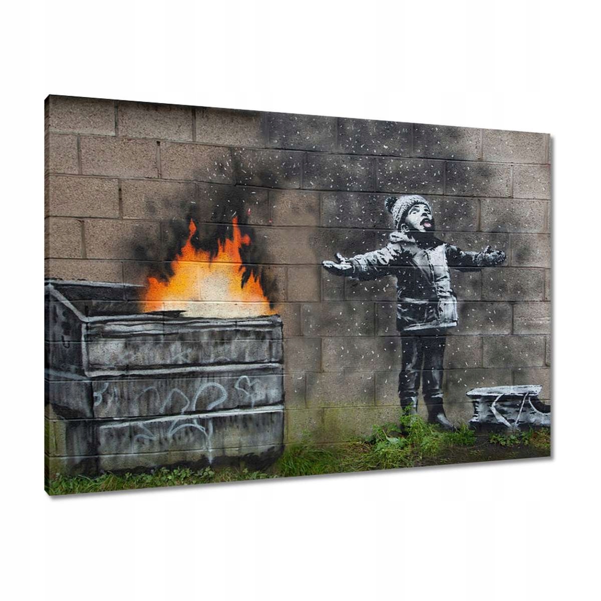Obrazy 100x70 Smog sníh Banksy Grafiti