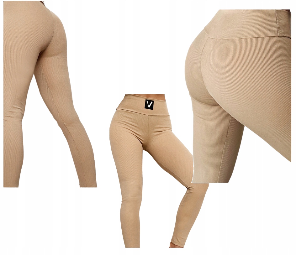 

Legginsy Prążkowane Damskie Prążek wysoki stan