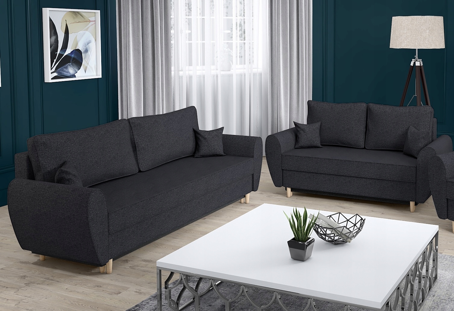 Zestaw wypoczynkowy Max 3+2 sofa kanapa Bonell Powierzchnia spania - szerokość (cm) 131-140 cm