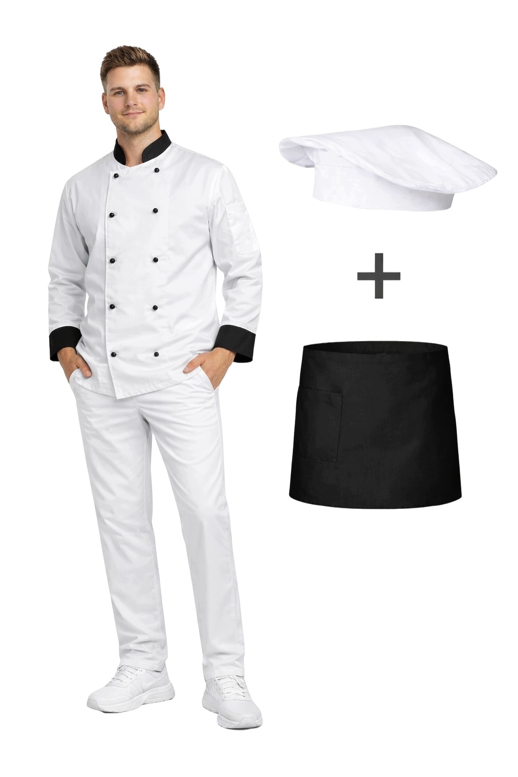 Kuchařská sada Premium Uniform Gastronomická bílá s vložkami, velikost XL
