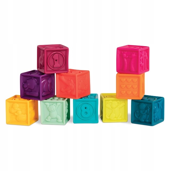 

Klocki miękkie,zestaw mały 10szt, B.Toys, liczby