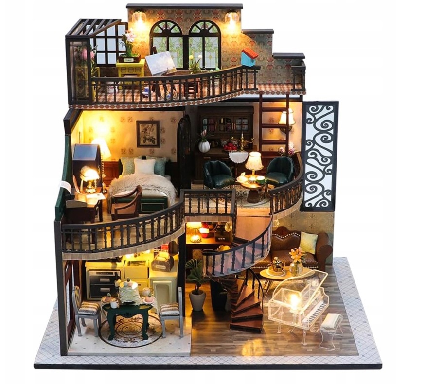 Kreatywny Zestaw Diy Mini Domek Led Dekoracja I Zabawka Puzzle 3D