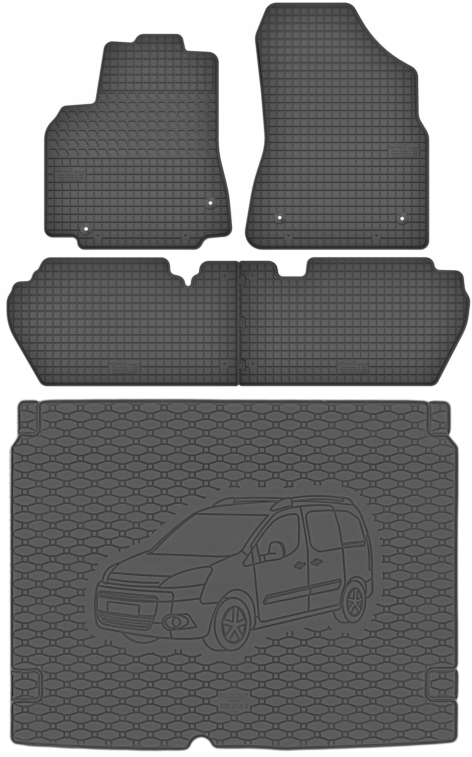 

Citroen Berlingo II 5os 2008-2018 Dywaniki mata