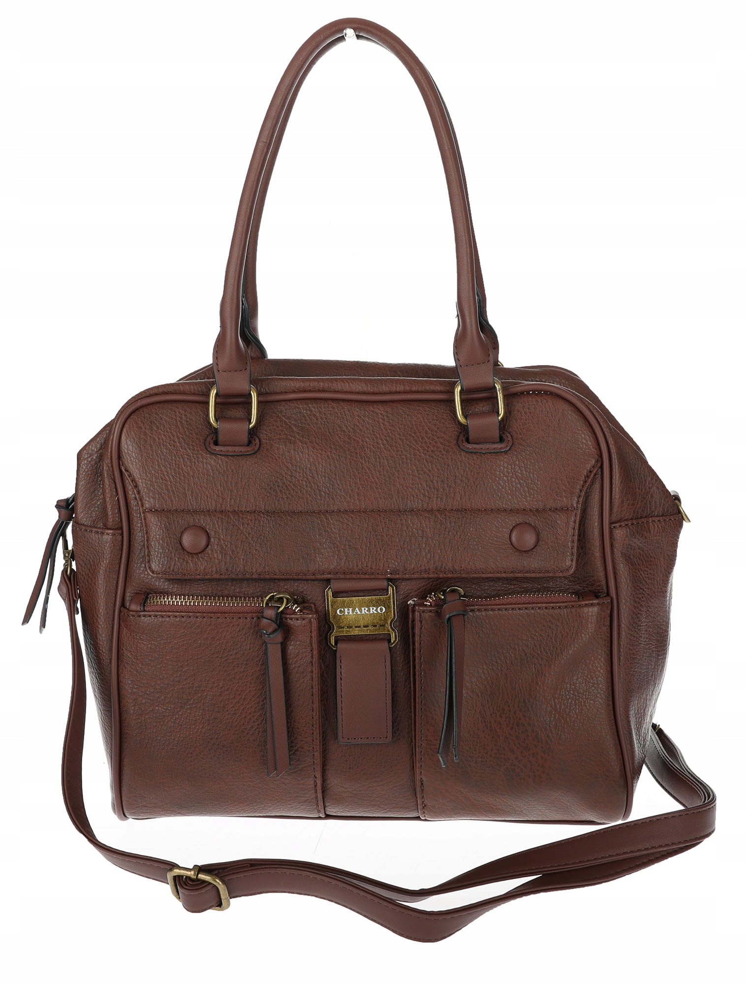 Dámská shopper kabelka kufřík elegantní taška do práce CH810 Čokoládová