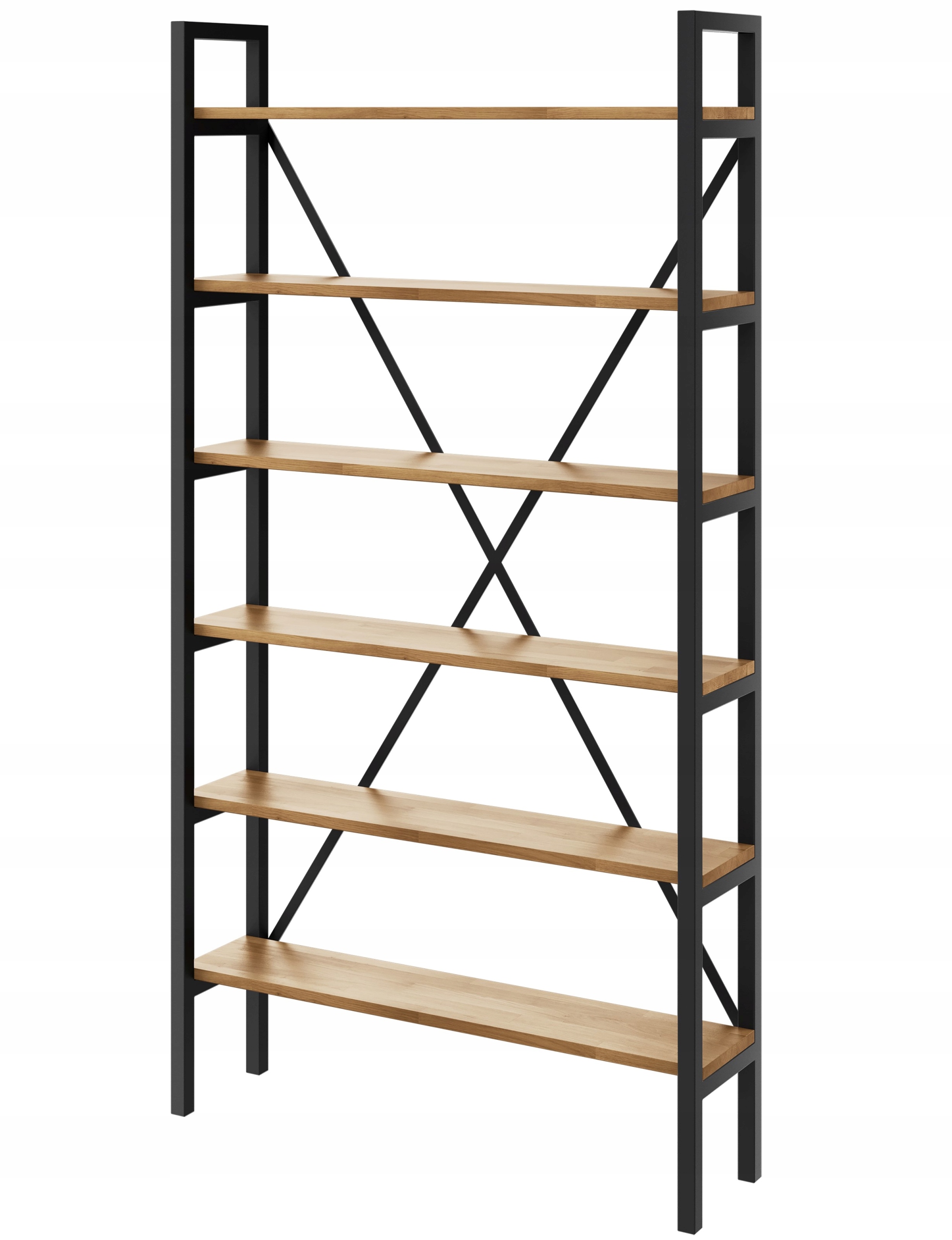 Industriální regál Loft na knihy dub D6-20 140 Cm