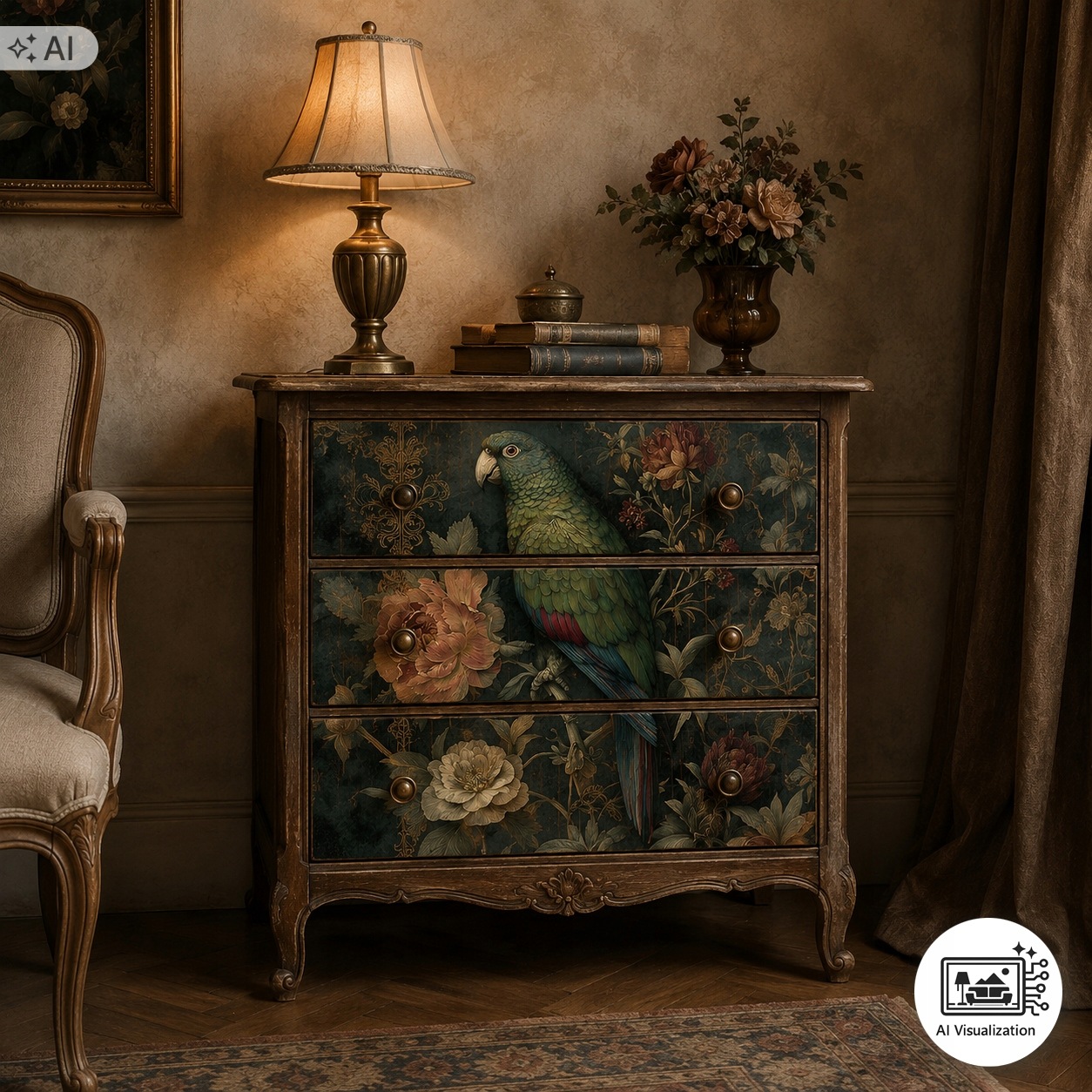 Sada nábytkového papíru moruše na decoupage FPA1082 Botanical Boudoir
