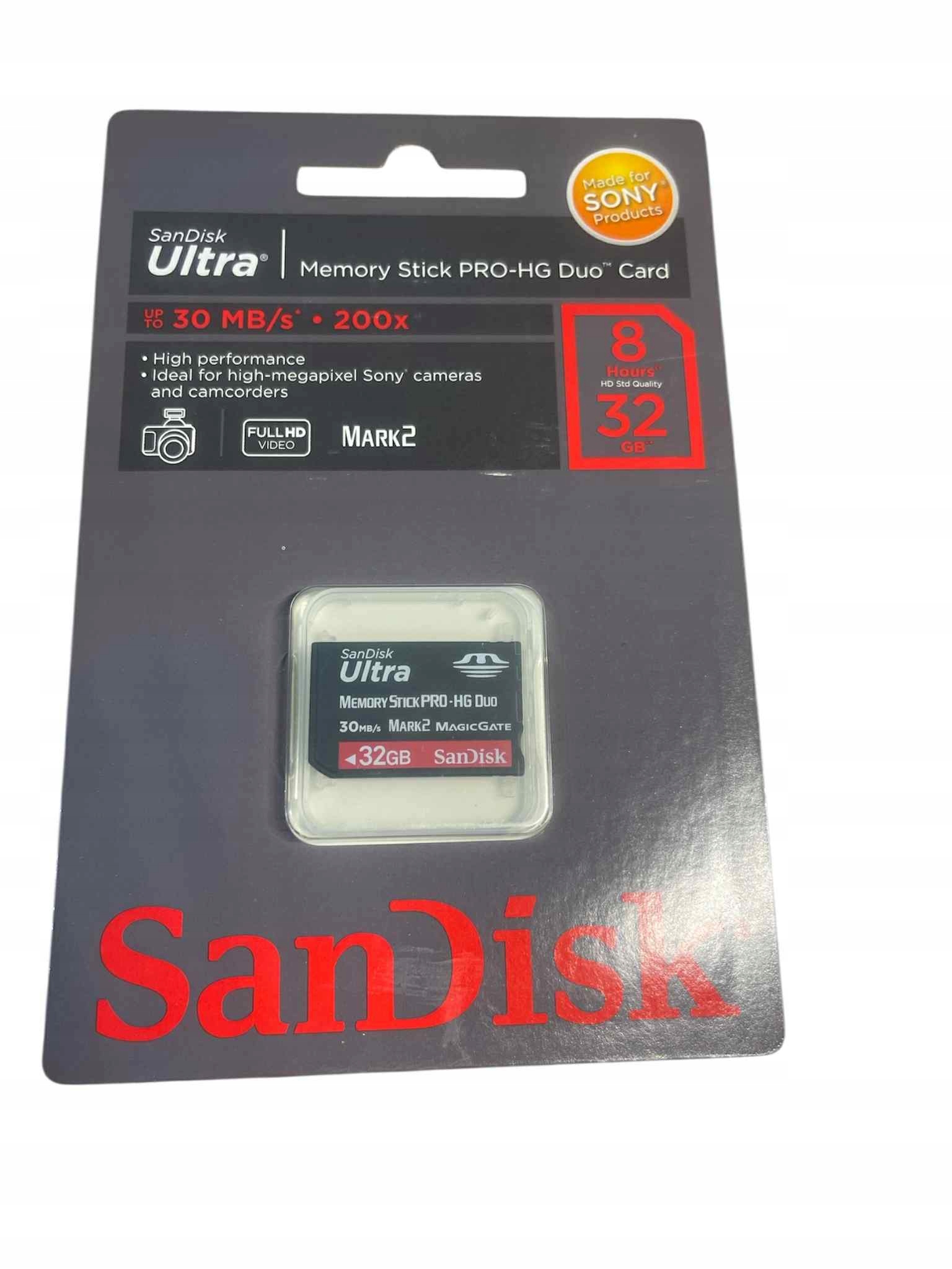 Paměťová karta SanDisk Memory Stick Pro-hg Duo MARK2 32 Gb 30 MB/s