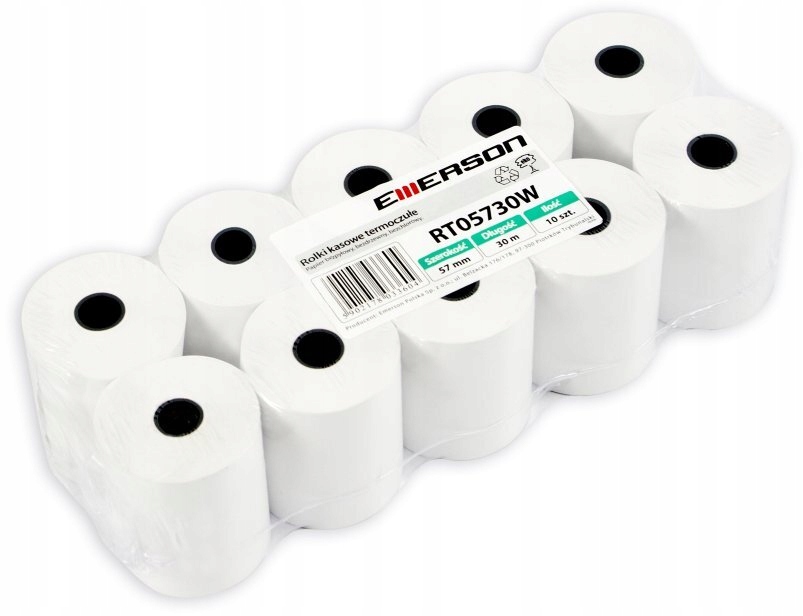 

Rolki termiczne 57mm x 30m, 10 sztuk, do kasy