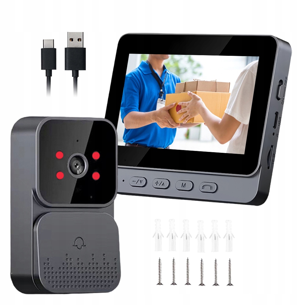 Bezdrátový Videotelefon S Kamerou A Displejem Ips 4,3PALCOVOU Ir Kamerou