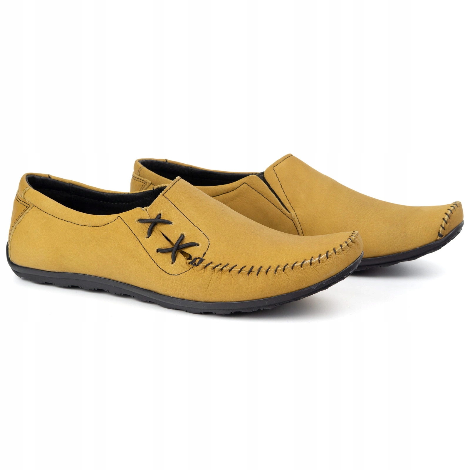 Pánské kožené nazouvací mokasíny 306KZ camel žluté 40