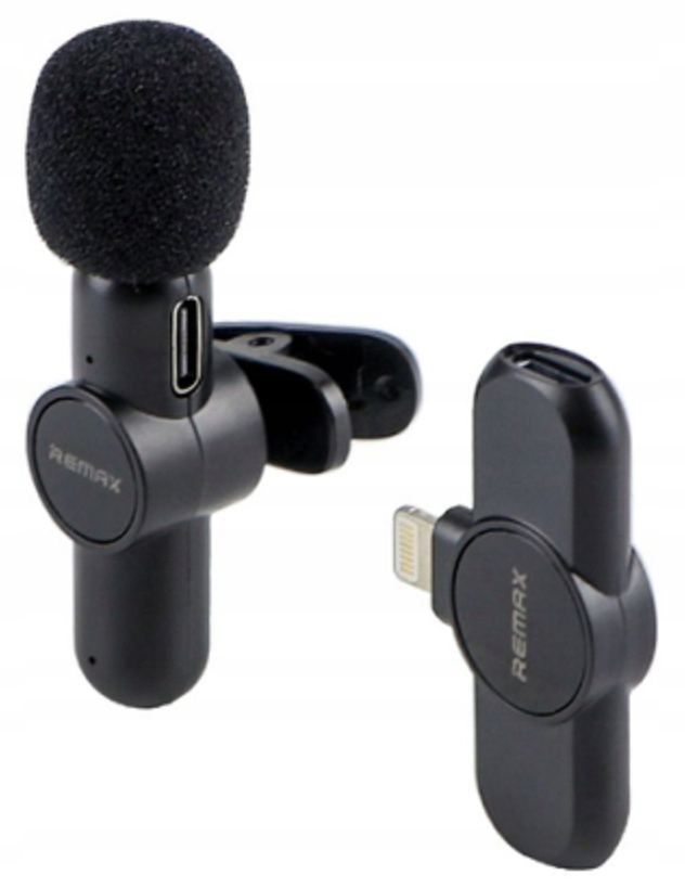 BEZPRZEWODOWY MIKROFON KRAWATOWY dla Streamerów REMAX Lightning iPhone K09 Marka Remax