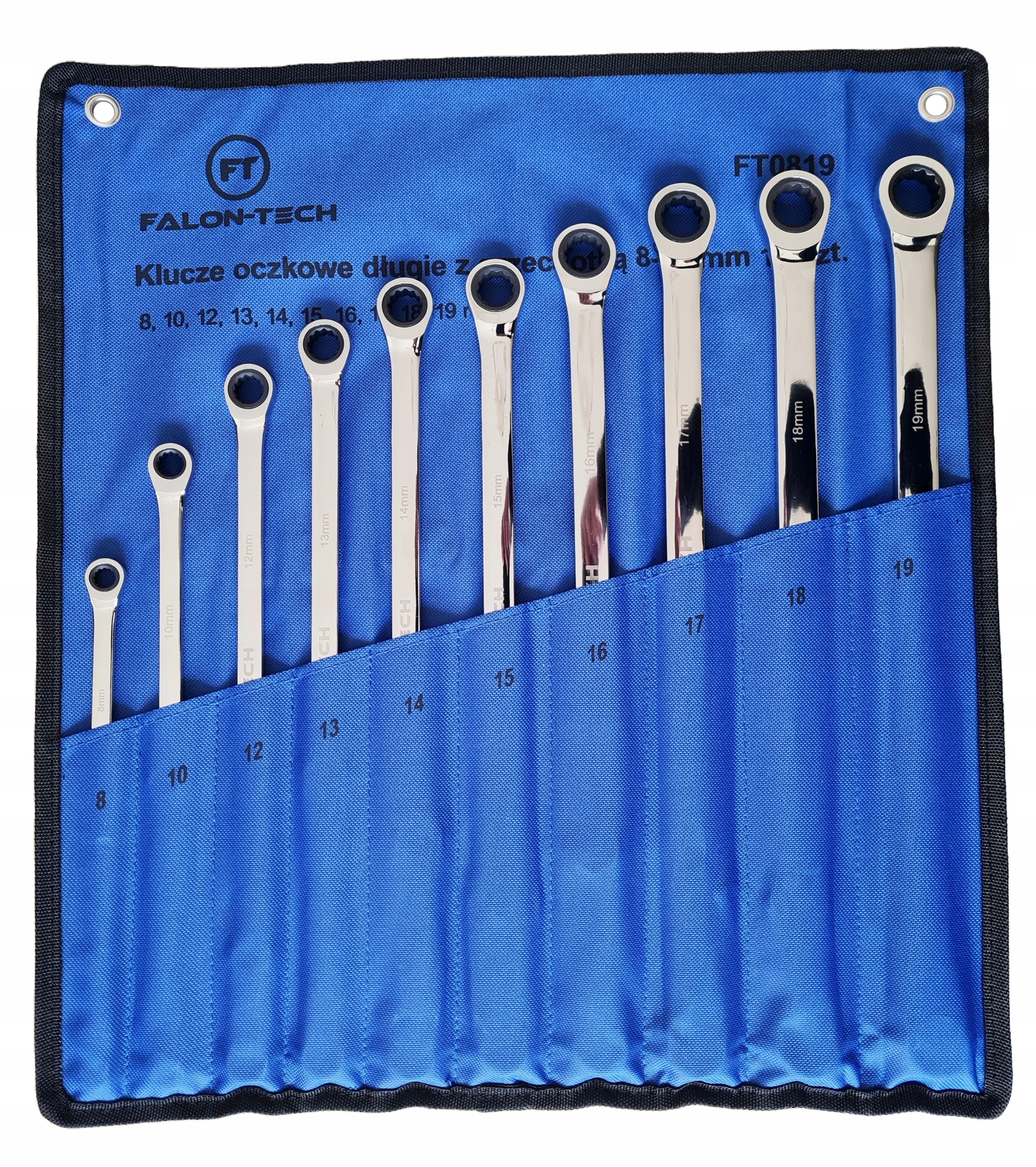 Klucze Oczkowe Długie Do Napinaczy Z Grzechotką Zestaw 10szt. 8-19mm Profi