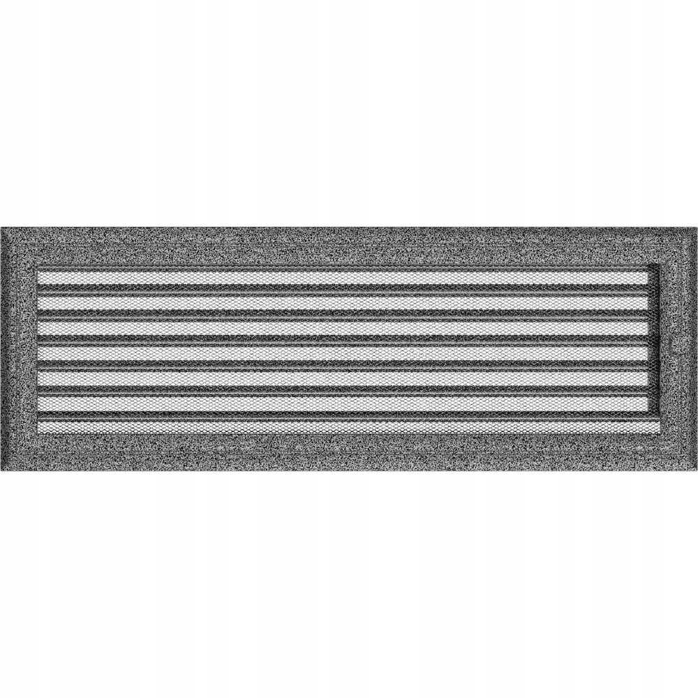 Ventilačná Krbová Mriežka Oskar 17x49 Čierno-strieborná So Žalúziou