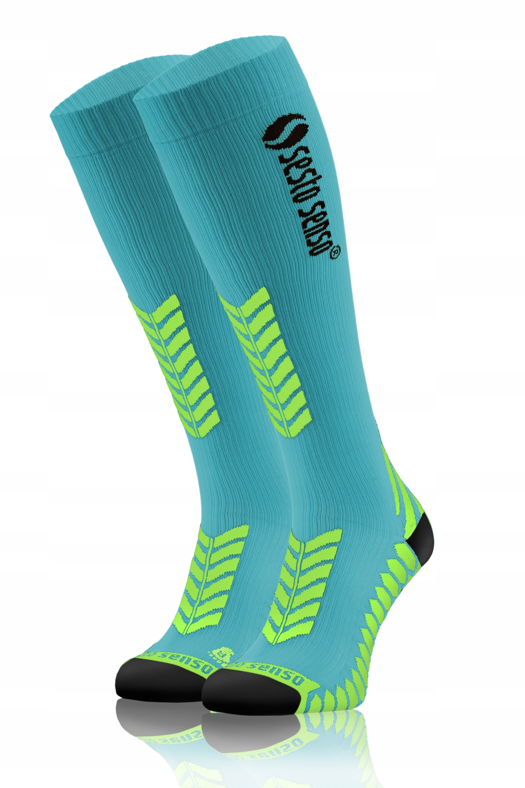 Sesto Senso skarpety sportowe wysokie kompresyjne Unisex 47-50 turkusowe