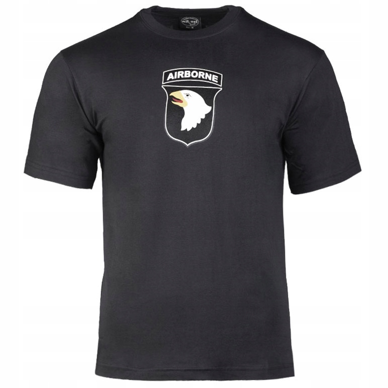 Koszulka Męska sportowa Bawełniana T-shirt Mil-Tec 101st Airborne Czarna XL