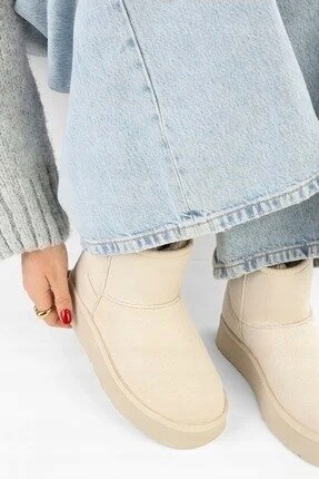 Dámské Kotníkové Boty Béžové S Plochou Podrážkou Z Ekologické Kůže 38 5HA