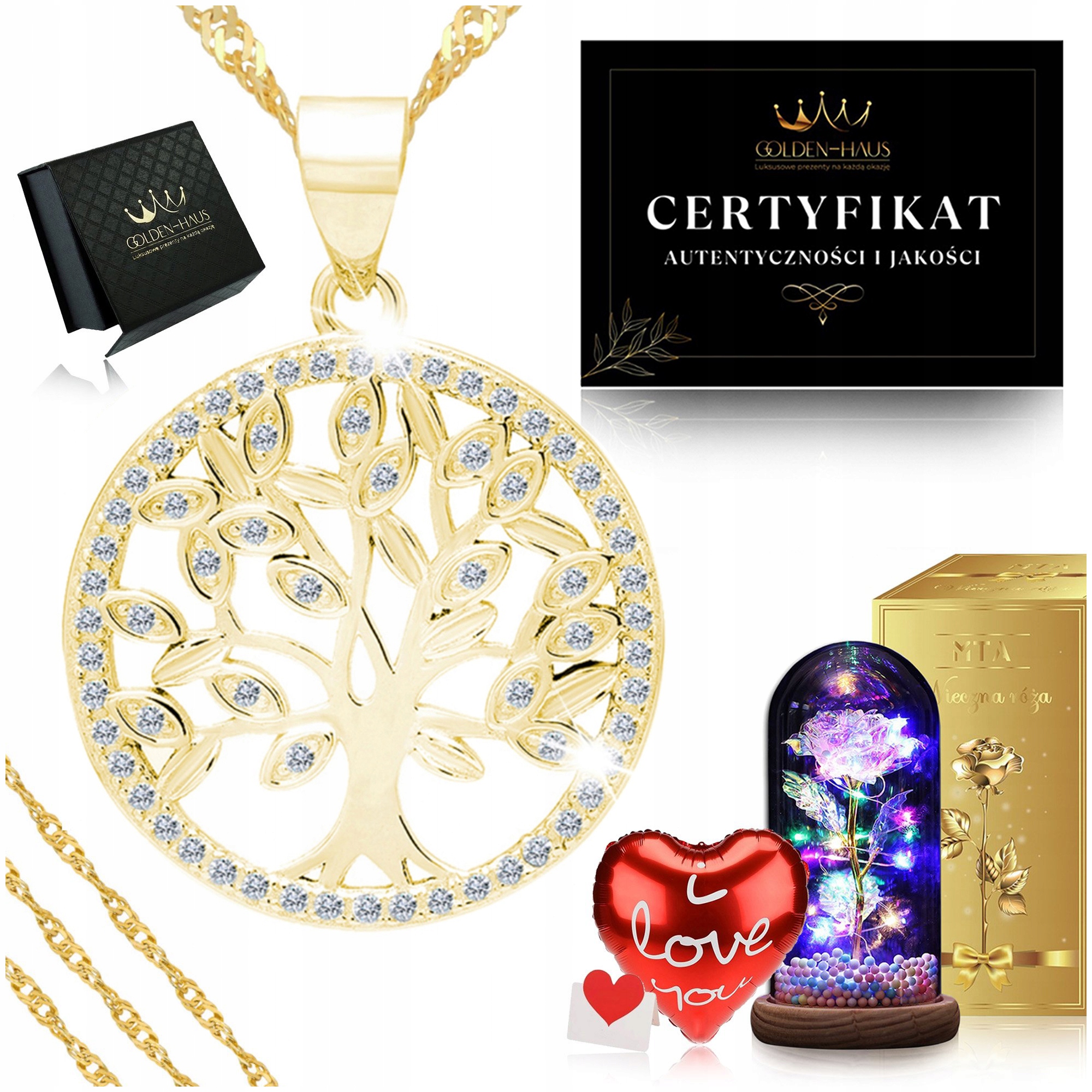 Zlatý Řetízek S Stromkem 925 585 Věčná Růže Jako Dárek Pro Tetu